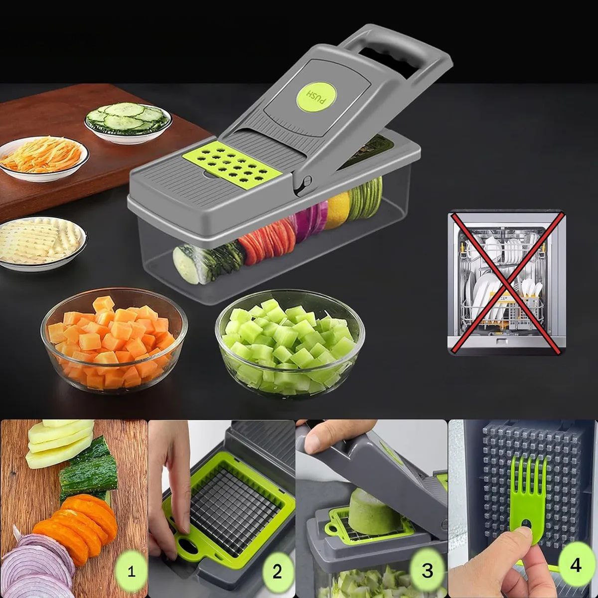 Cortador rebanador multifuncional de vegetales