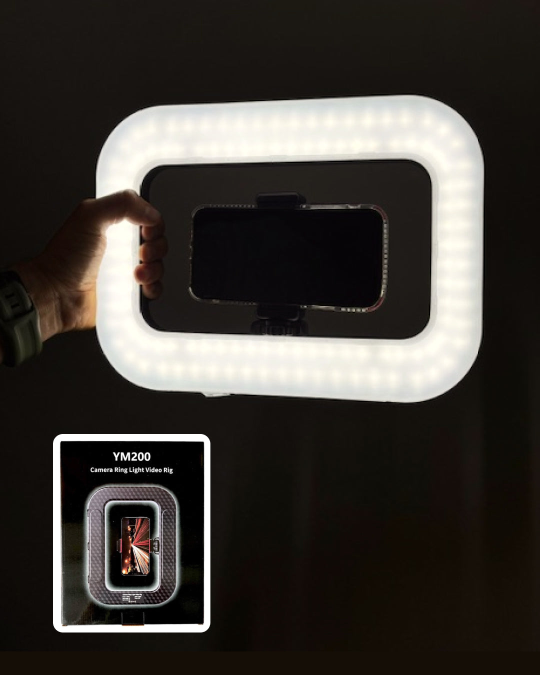 Aro de Luz y soporte de teléfono Cuadrado