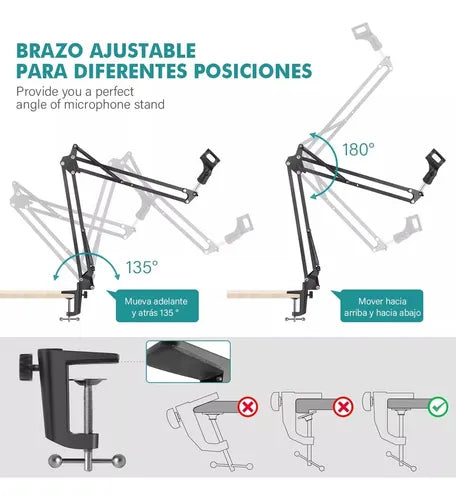 Soporte de Brazo Profesional para Micrófono