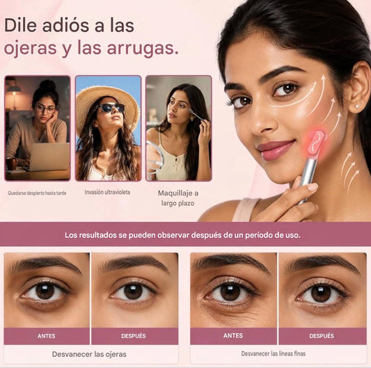 Varita magica de terapia con luz led, para ojos, rostro y cuello masajeador facial skin care viene con un serum de regalo