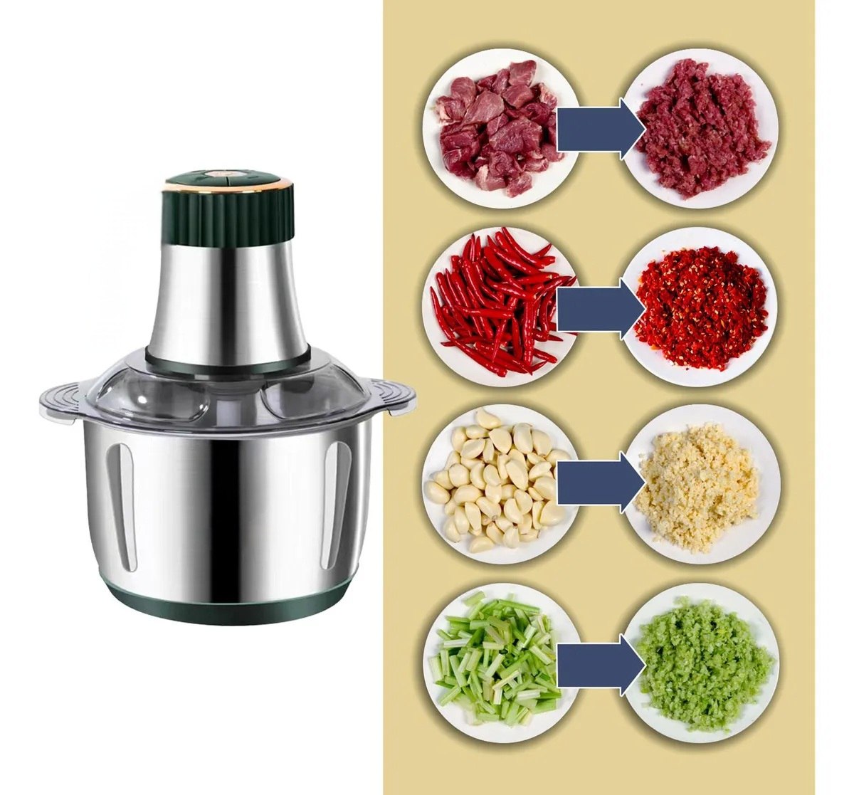 Picadora Eléctrica para Carne y Ingredientes de Cocina