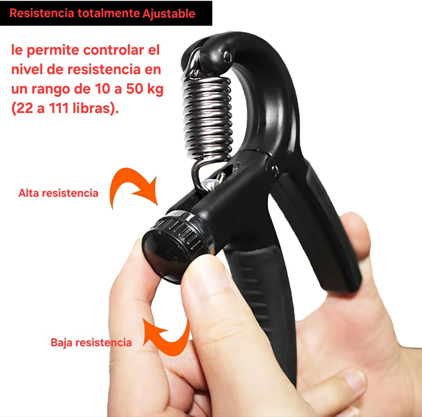 Súper ejercitador de mano con Resistencia ajustable.