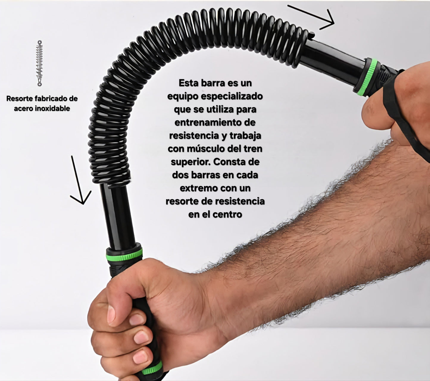 Barra de Fuerza potenciadora de Brazos, Pecho y Hombros