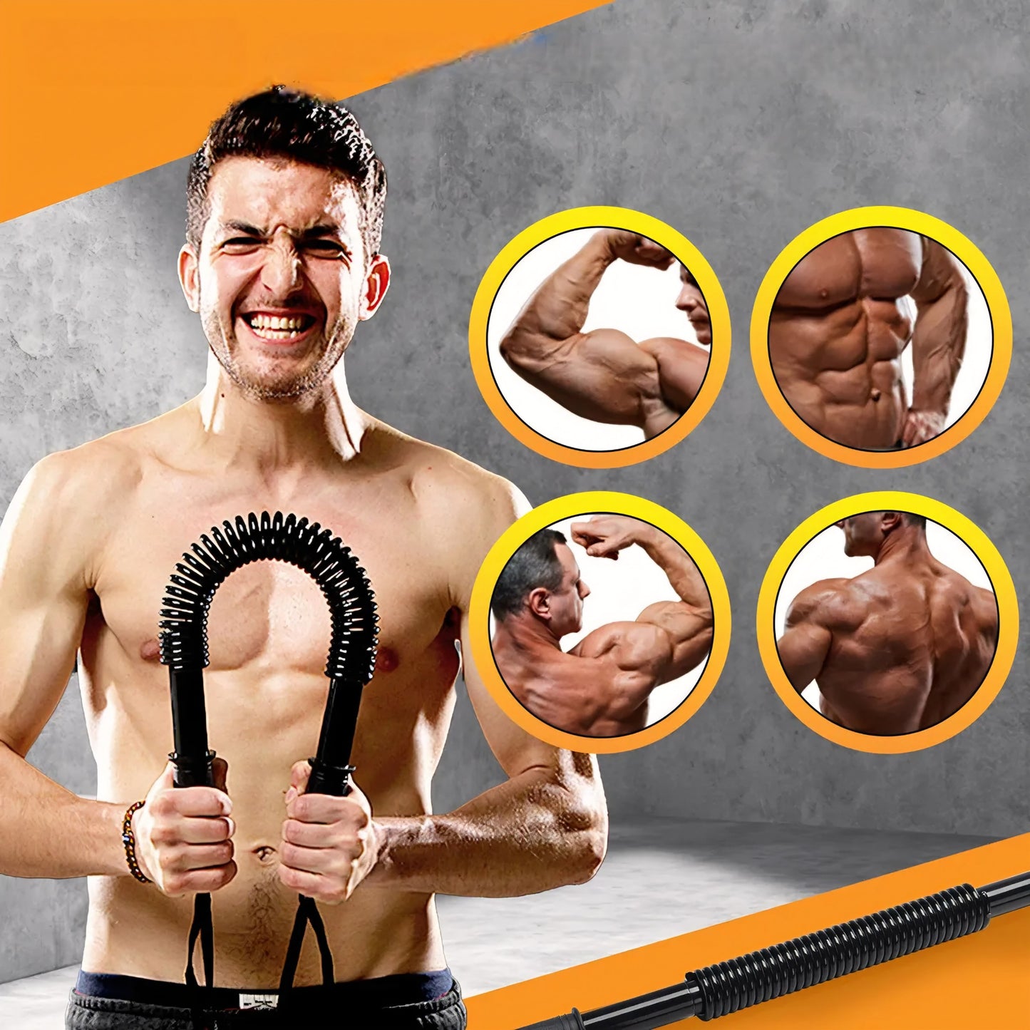 Barra de Fuerza potenciadora de Brazos, Pecho y Hombros