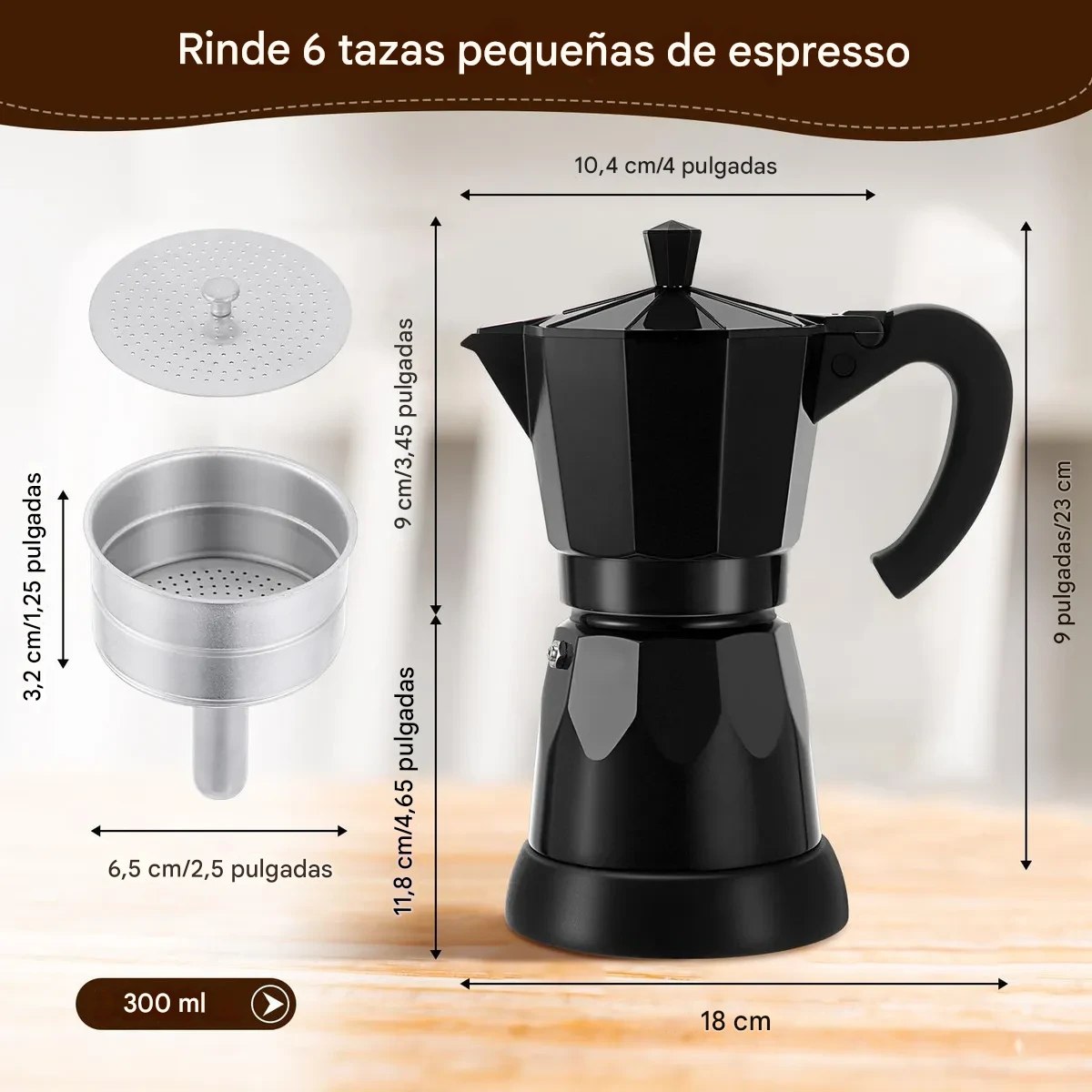 Cafetera eléctrica de 6 tazas