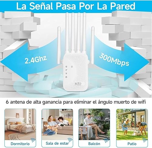 Amplificador Wi-Fi con 6 Antenas Externas