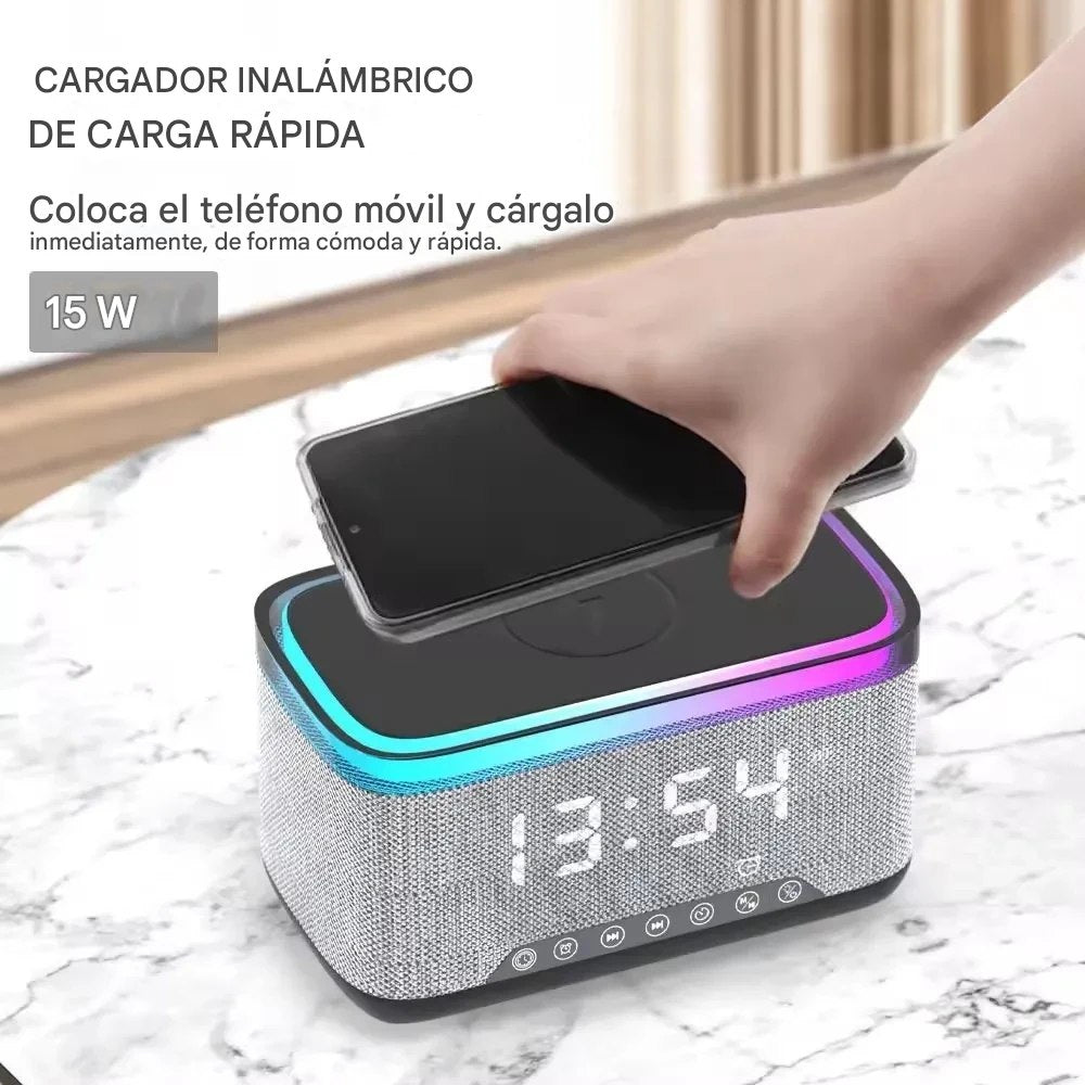 Bocina bluetooth LED con alarma integrada