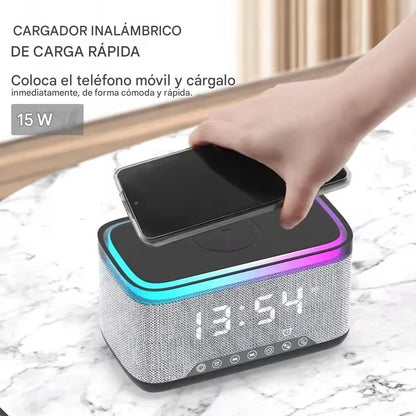 Bocina bluetooth LED con alarma integrada