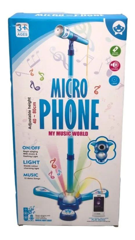 Micrófono Karaoke Infantil con Pedestal LED