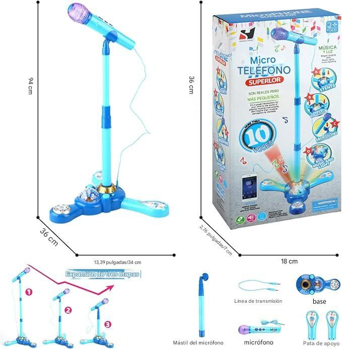 Micrófono Karaoke Infantil con Pedestal LED