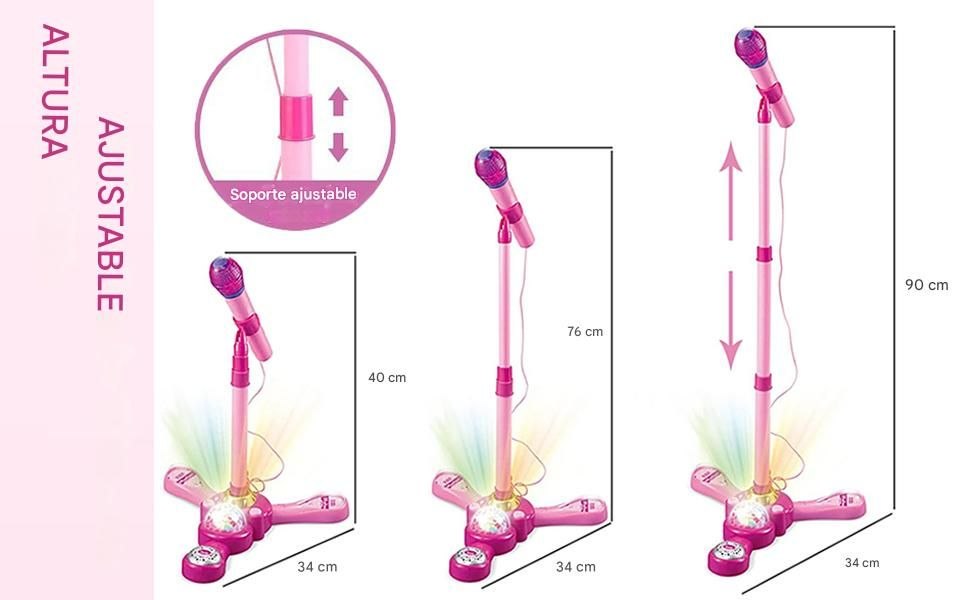 Micrófono Karaoke Infantil con Pedestal LED