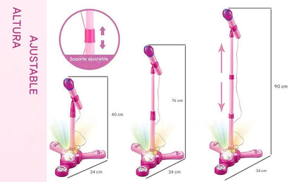 Micrófono Karaoke Infantil con Pedestal LED