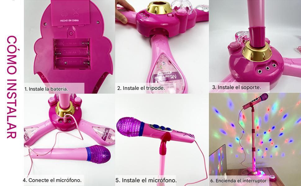 Micrófono Karaoke Infantil con Pedestal LED