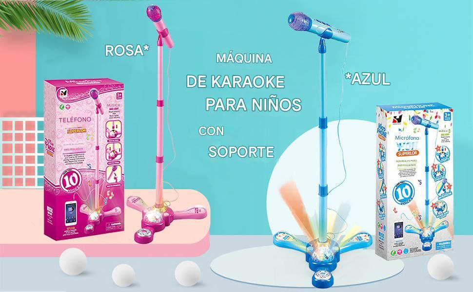 Micrófono Karaoke Infantil con Pedestal LED
