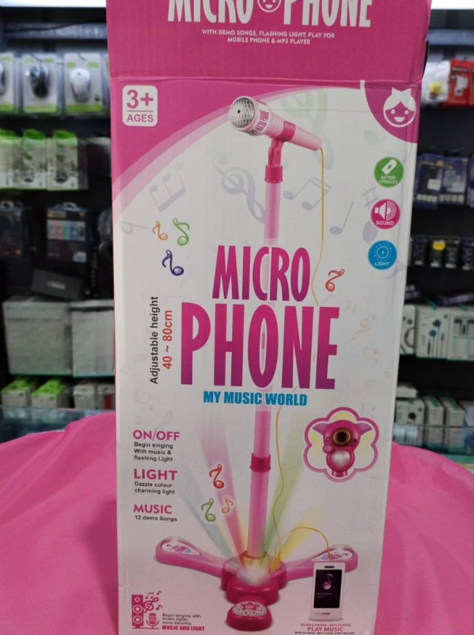Micrófono Karaoke Infantil con Pedestal LED