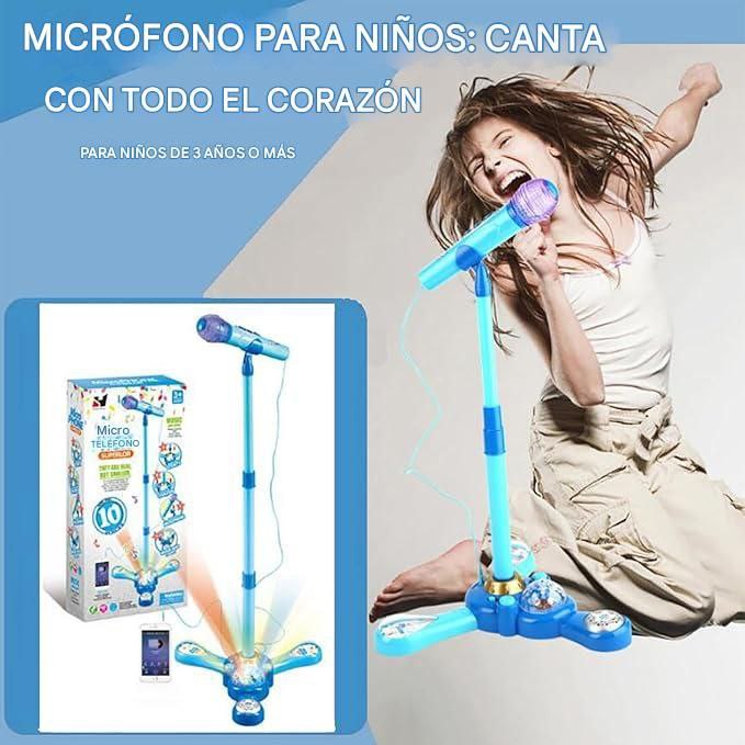 Micrófono Karaoke Infantil con Pedestal LED