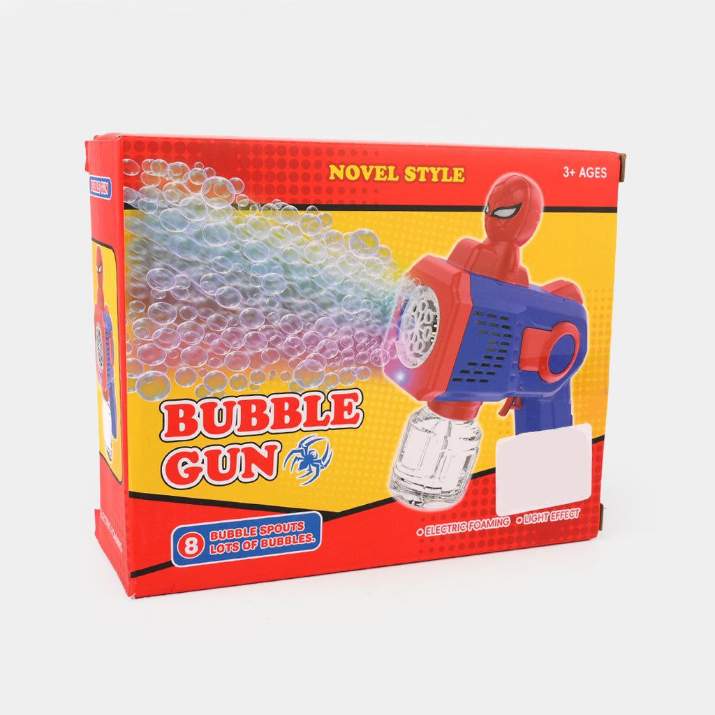 Pistola de burbujas eléctrica con temática de Spider-Man