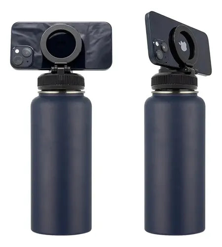 Termo con soporte magnético para teléfono